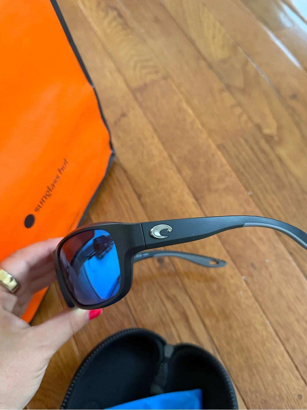 Costa Clipperton Matte Black Sunglasses with Blue Mirror Polarized Lenses
